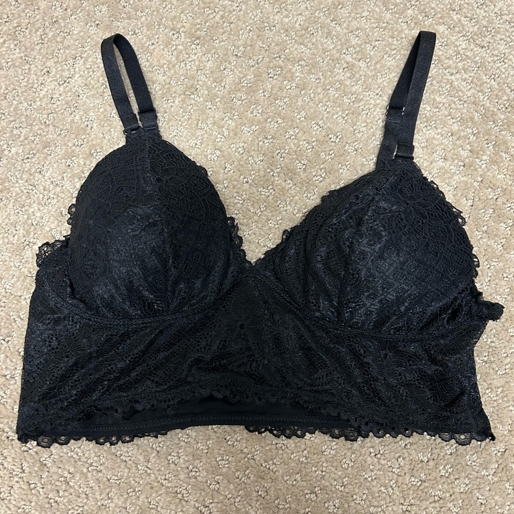 Free People Black Lace Bralette